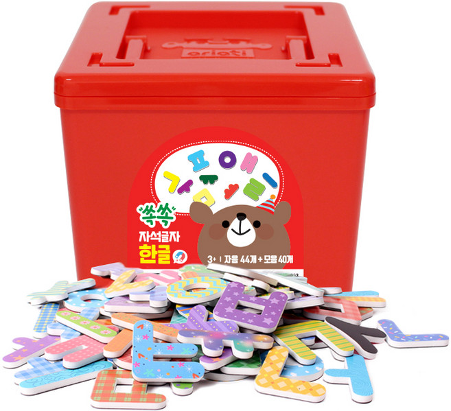 아리아띠 쏙쏙 자석글자 한글 판퍼즐, 1세트, 84피스