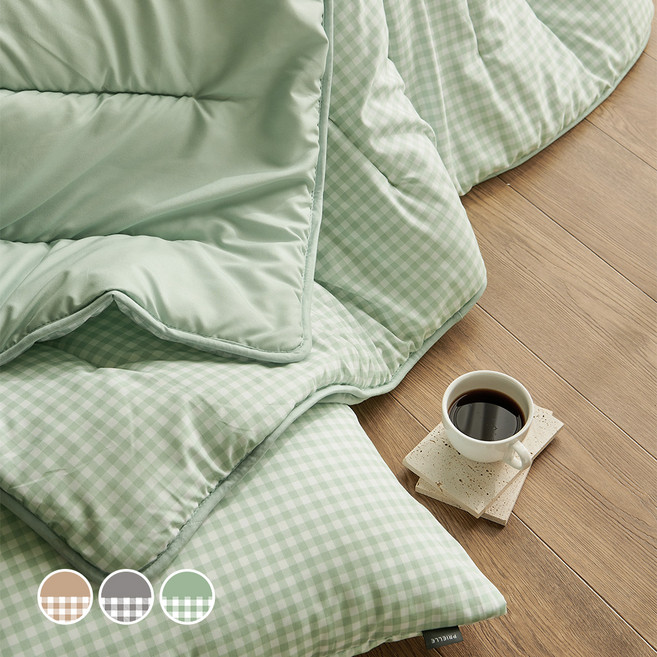 쁘리엘르 데일리체크 항균 워싱 차렵침구 단품