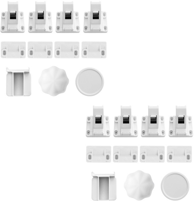 린다베베 자석 안전잠금장치 세트, 2세트, 화이트
