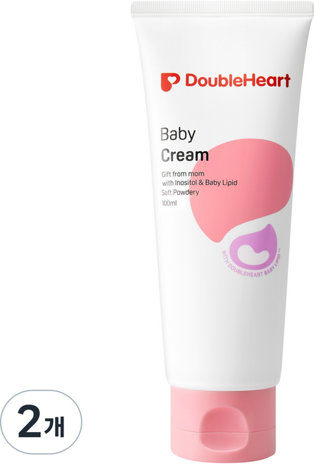 더블하트 베이비 크림 소프트 파우더리, 100ml, 2개