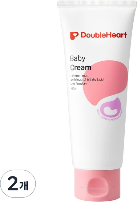 더블하트 베이비 크림 소프트 파우더리, 100ml, 2개 - 쿠팡