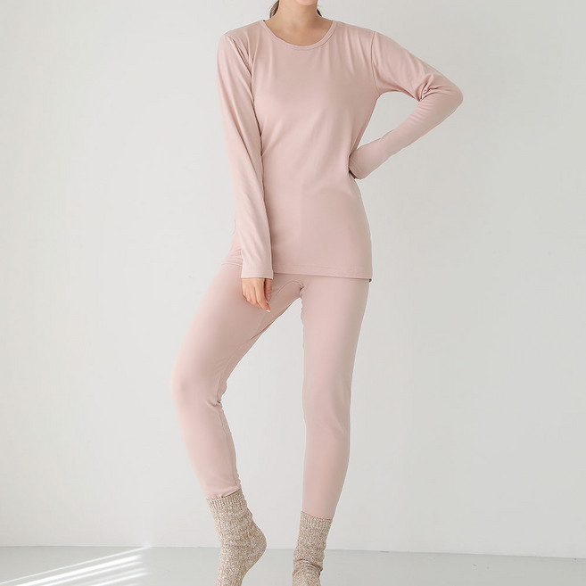 글램공감 여성용 히트랩 슬림 기모 발열 내의세트