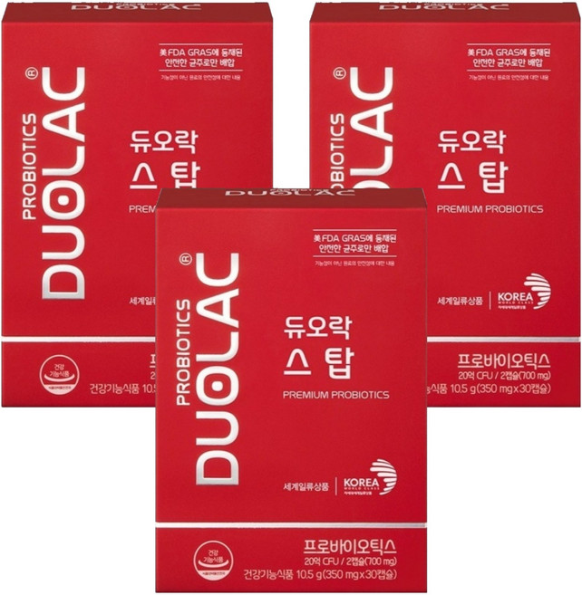 듀오락 스탑 캡슐 유산균, 30정, 3개