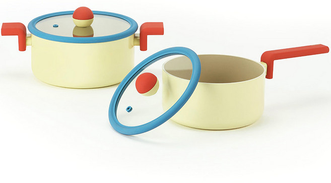 네오플램 인덕션 대니쉬 냄비 세트 2개, 편수냄비 18cm + 양수냄비 20cm, 1세트