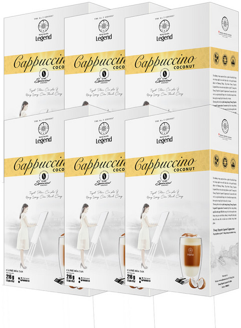 쭝웬레전드 카푸치노 코코넛 커피믹스, 18g, 12개입, 6개