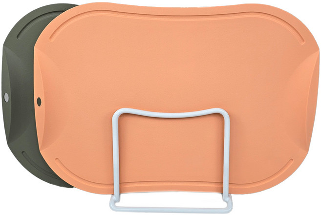 도블레 칼집나지 않는 도마 세트, 1세트, 도마 중 2p(카키, 살구) + 스틸거치대