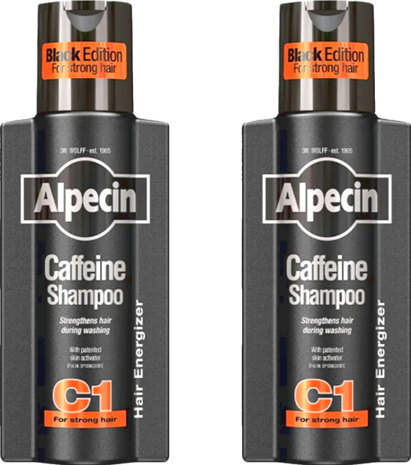 Alpecin Black C1咖啡因洗髮露 黑色經典, 250ml, 2瓶
