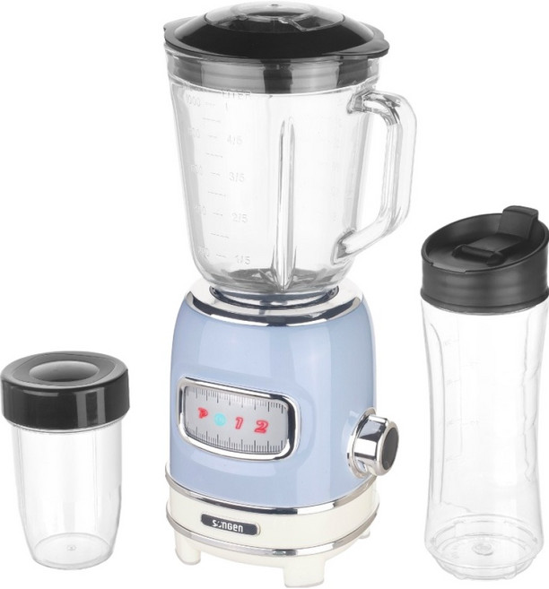 SOnGEn 松井 多功能蔬果食品調理機組 調理機 + 果汁機 + 研磨機 + 隨行杯 145 x 130 x 172mm 2520g, GS-351P-S