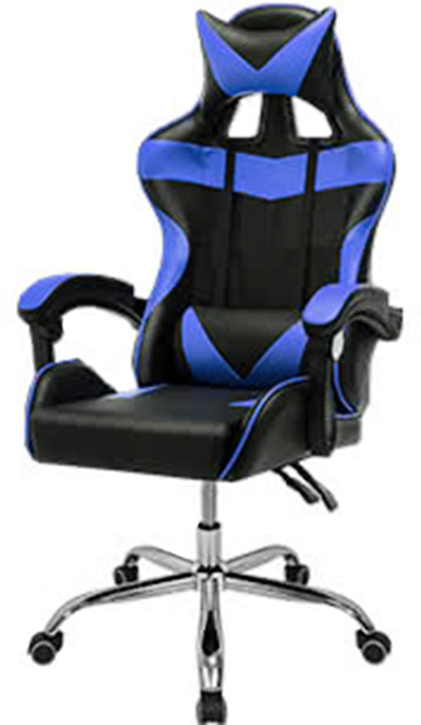 C-FLY 時尚家居 極速電競皮椅 17kg, 黑藍色