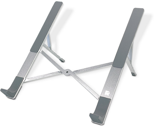 라이노핏 초경량 휴대용 반자동 알루미늄 노트북 거치대, RS10, 실버, 1개