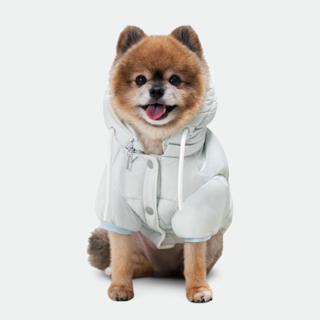 네오핏 강아지 패딩 겨울옷 양면 착용 소프트 구름 모자 넥워머, 블루그레이, 1개