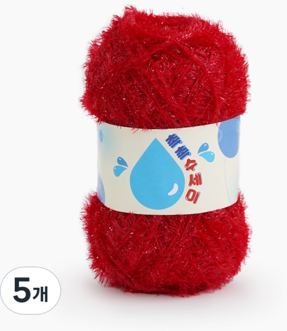쎄비 촉촉 수세미실, 빨강, 5개