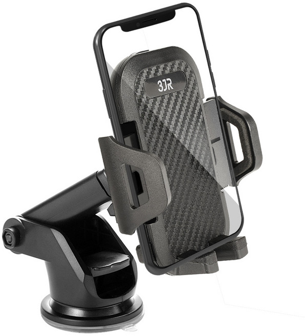 쓰리제이알 이지톤 길이조절 흡착식 차량용 거치대, 1개, 블랙