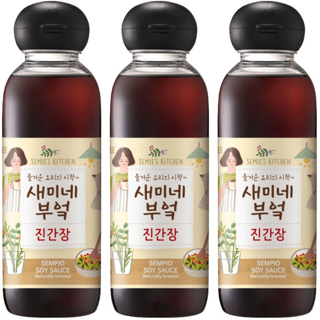 샘표 새미네부엌 진간장, 450ml, 3개