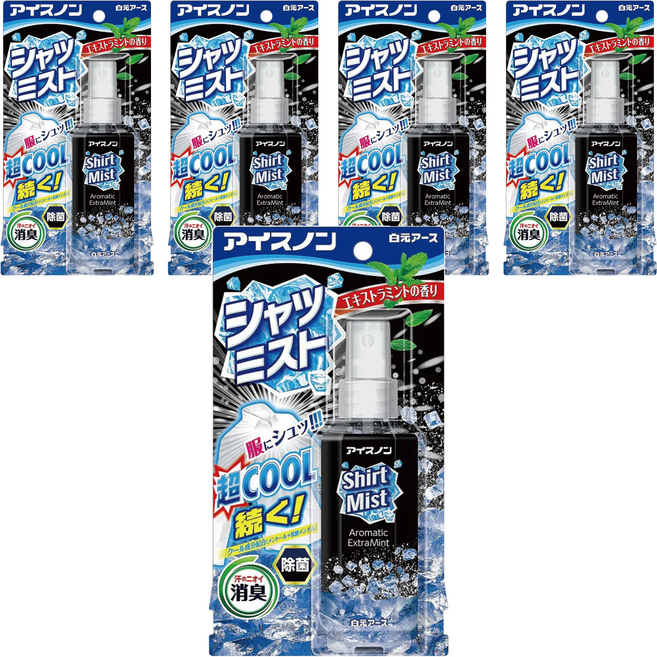 Hakugen Earth 白元 衣物涼感噴霧EX, 薄荷, 100ml, 5瓶