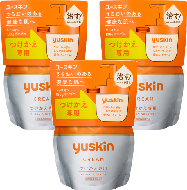 Yuskin 悠斯晶 乳霜 補充包 180g 深層滲透 長效滋潤, 1包, 3包