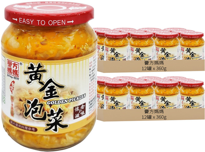 譽方媽媽 黃金泡菜, 360g, 24罐