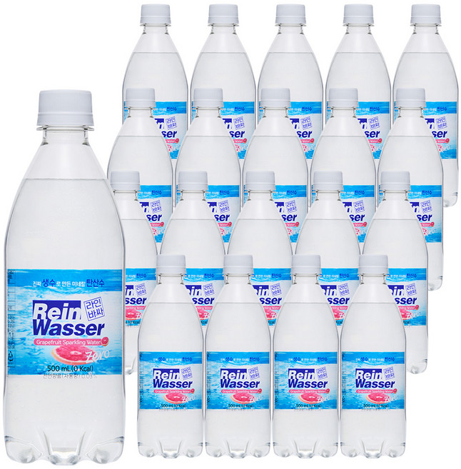 라인바싸 자몽 탄산음료, 500ml, 20개