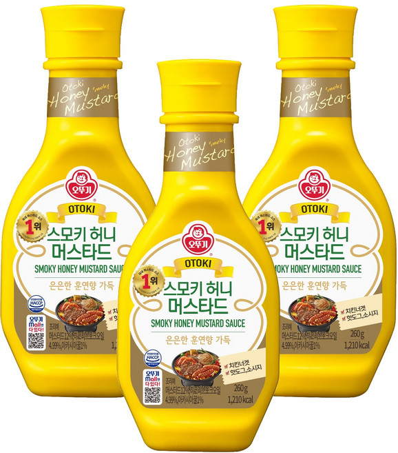 오뚜기 스모키 허니머스타드 소스, 260g, 3개