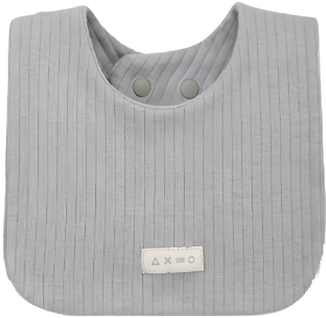 ku.ku duckbill 酷咕鴨 plus竹纖羅紋方形圍兜, 山系灰, 1入, 1件