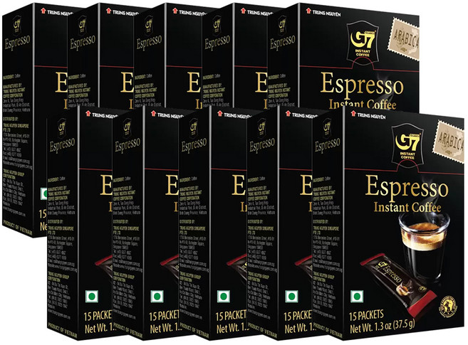 G7 에스프레소 인스턴트 커피믹스, 2.5g, 15개입, 10개