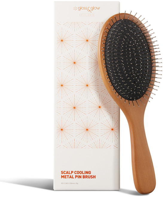 글로스앤글로우 감탄쿠션 쿨링핀 브러쉬, 브라운, 1개