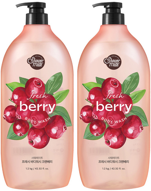 샤워메이트 프레시 바디워시 크랜베리, 1.2kg, 2개