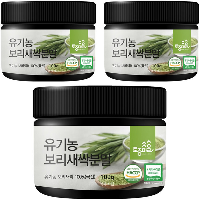 토종마을 유기농 보리새싹분말, 3개, 100g