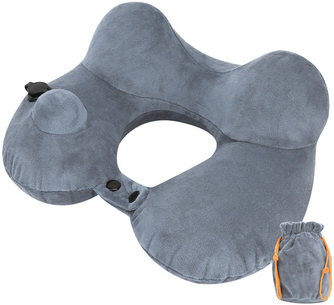 탐사 휴대용 똑딱이 에어펌프 목베개 + 파우치