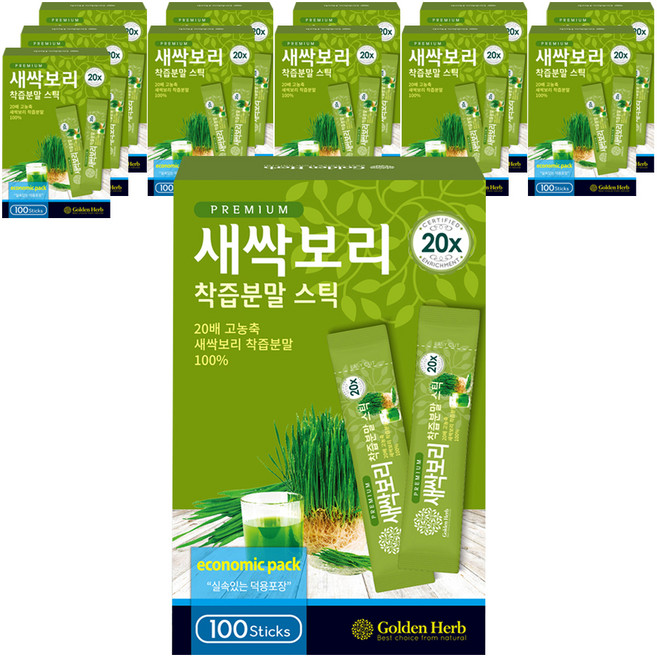 골든허브 프리미엄 새싹보리 착즙분말 스틱, 1g, 1200개