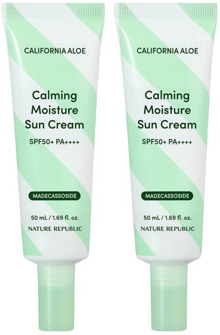 네이처리퍼블릭 캘리포니아 알로에 진정 수분 선크림 SPF50+ PA++++, 2개, 50ml