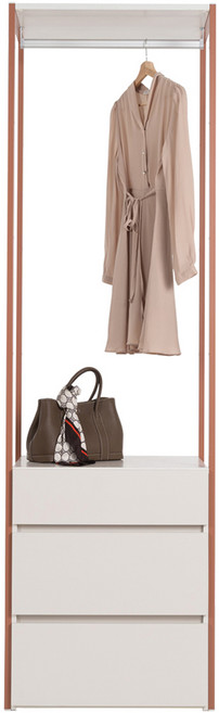 리바트 아일 드레스룸 600 단독형 3단서랍옷장 방문설치, 오렌지