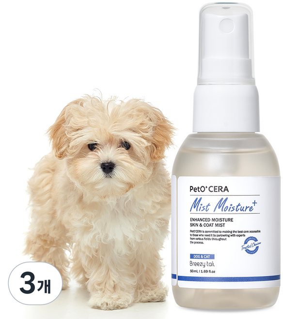 페토세라 강아지 고보습 엉킴방지 저자극 미스트 모이스처 플러스 베이비파우더향, 50ml, 1개입, 3개