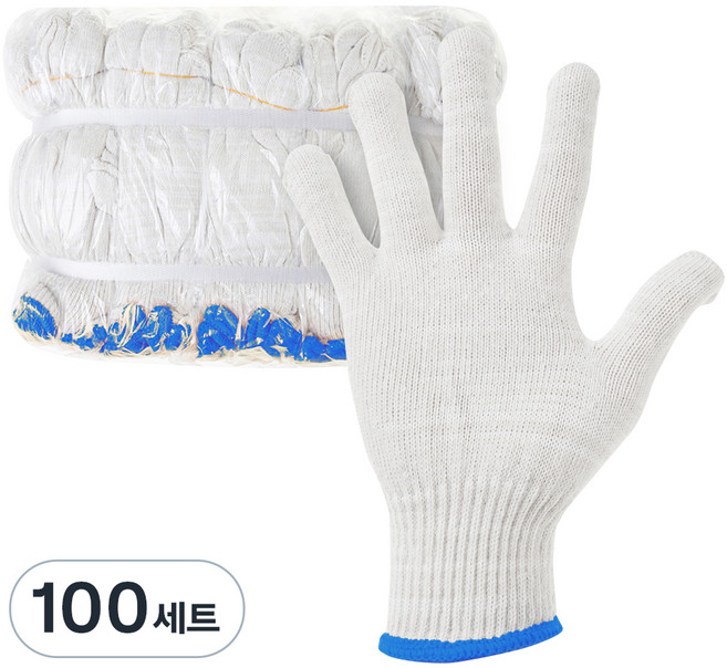 탐사 면장갑 50g, 화이트, 100개