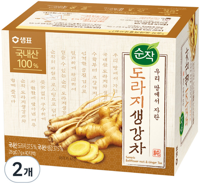순작 도라지 생강차, 700mg, 40개입, 2개