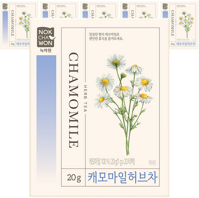 녹차원 캐모마일 허브차, 1g, 20개입, 6개