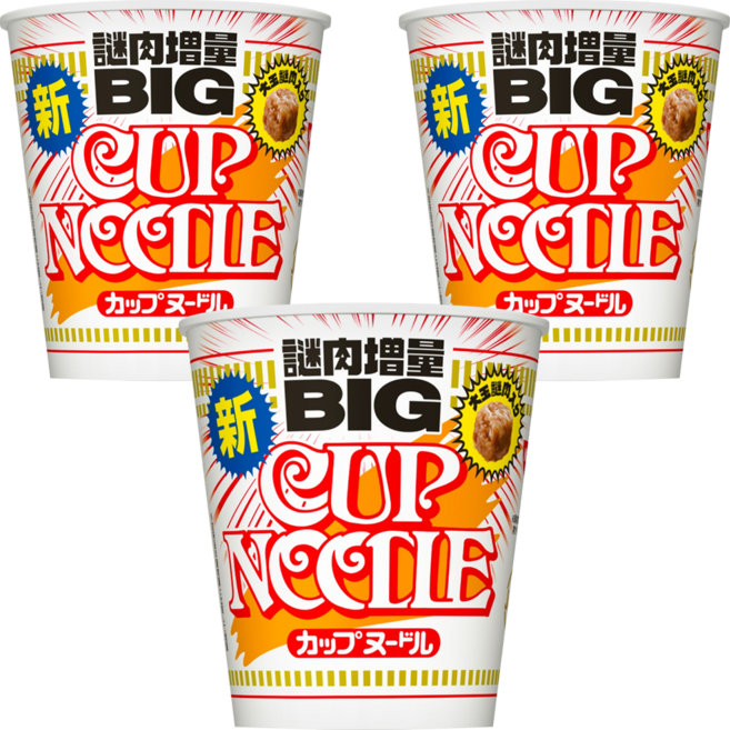 NISSIN 日清 CUP NOODLE 合味道 謎肉增量大杯麵 醬油風味 103g, 3入