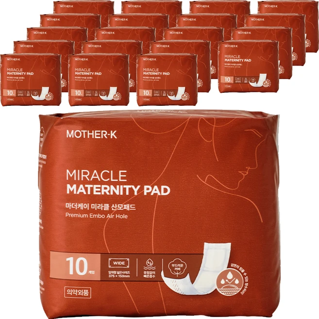 마더케이 여성용 미라클 산모패드, FREE(onesize), 10매입, 20개 - 쿠팡