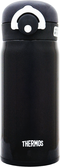 THERMOS 膳魔師 我的設計系列 真空隔熱保溫瓶 JNR-350K 附贈文字貼紙和裝飾貼紙, 午夜黑色, 350ml, 1個