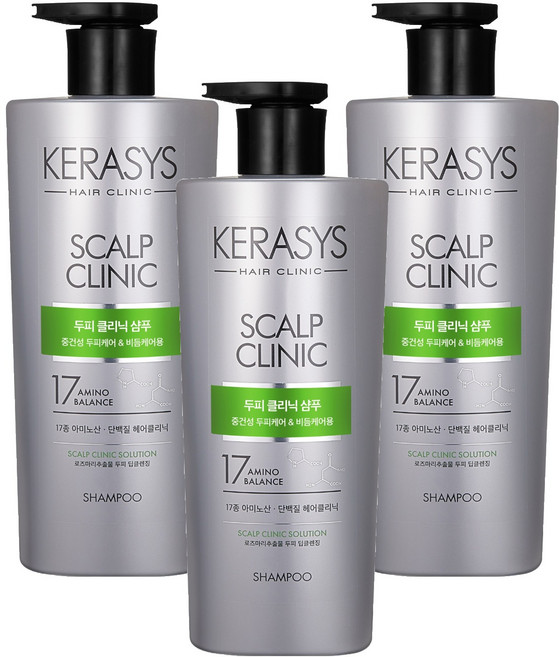 케라시스 두피 클리닉 단백질 샴푸, 600ml, 3개