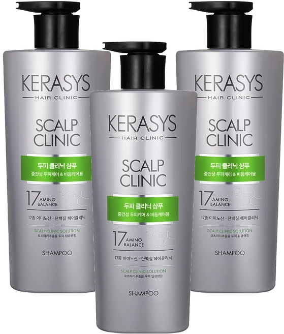 케라시스 두피 클리닉 단백질 샴푸, 600ml, 3개 - 쿠팡