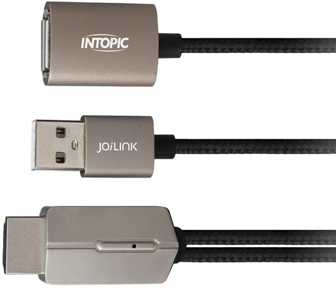 INTOPIC 廣鼎 三合一手機HDMI輸出線 支援iOS/Android 200cm, 黑色, 1組