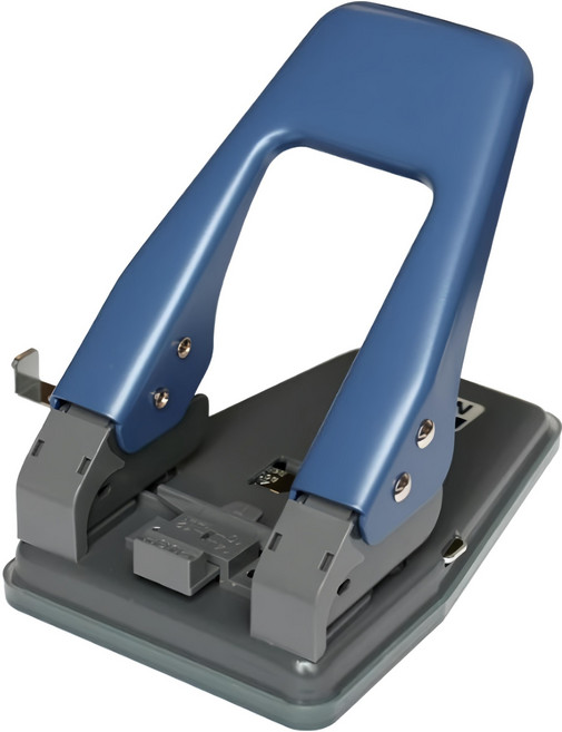 PLUS 普樂士 雙孔打孔機 刀鋒特殊處理 穿透力強, 藍色 + 黑色, 1個