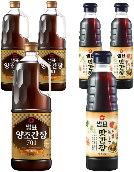 샘표 양조간장 701 1.7L + 맛간장 500ml, 3세트