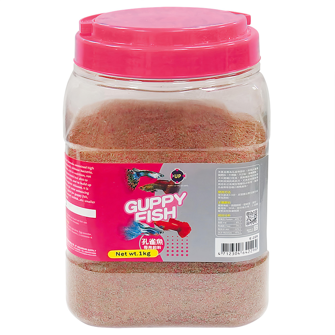 UP AQUA 雅柏 孔雀魚專用飼料, 1000g, 1罐