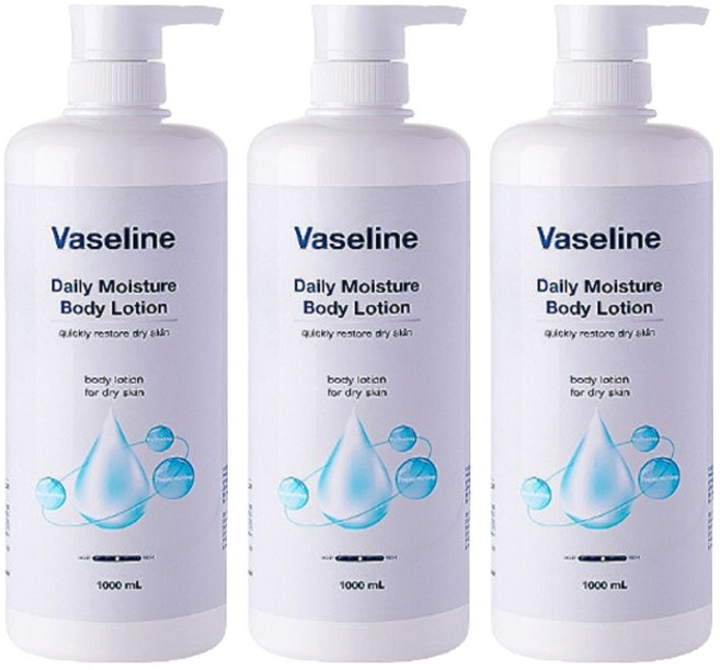바세린 데일리 모이스처 바디로션, 1L, 3개