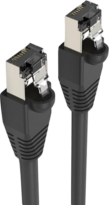 POLYWELL 寶利威爾 CAT5e STP 高速網路屏蔽線 1000Base-T 千兆網路線 PW15-W48-D384, 3m, 黑色, 1條