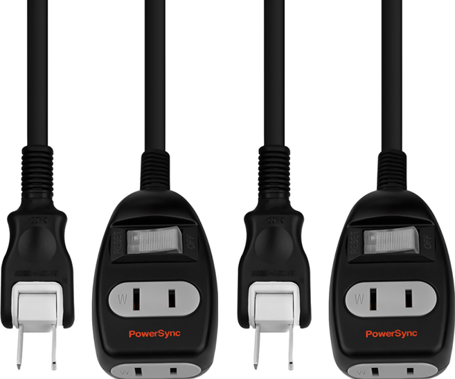 PowerSync 群加 1開2插延長線 2孔 T212W020, 黑色, 2條, 2m