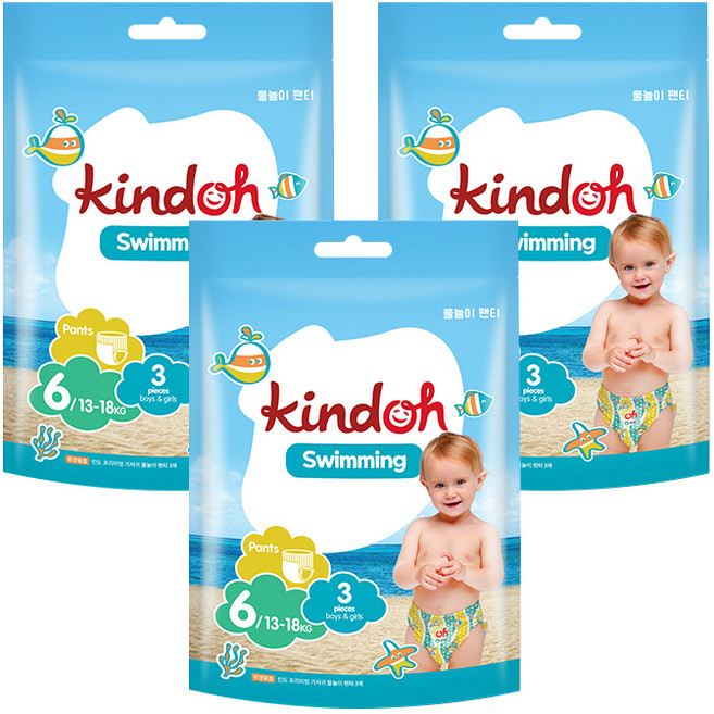 킨도 프리미엄 팬티형 물놀이 기저귀 아동공용 점보형, 6단계, 9매