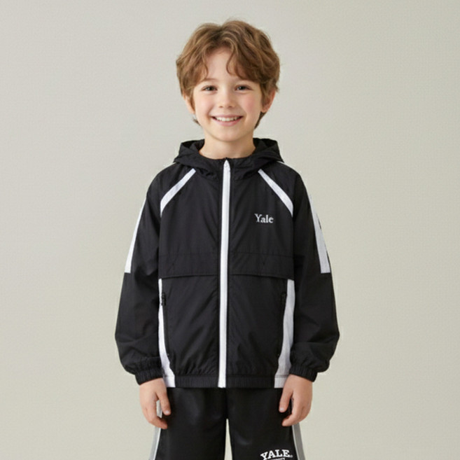 예일키즈 아동용 홑겹 배색 윈드 브레이커 YJCCWBF13410